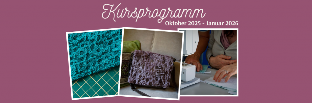 Banner für das Nähkursprogramm Oktober 2025 - Januar 2026